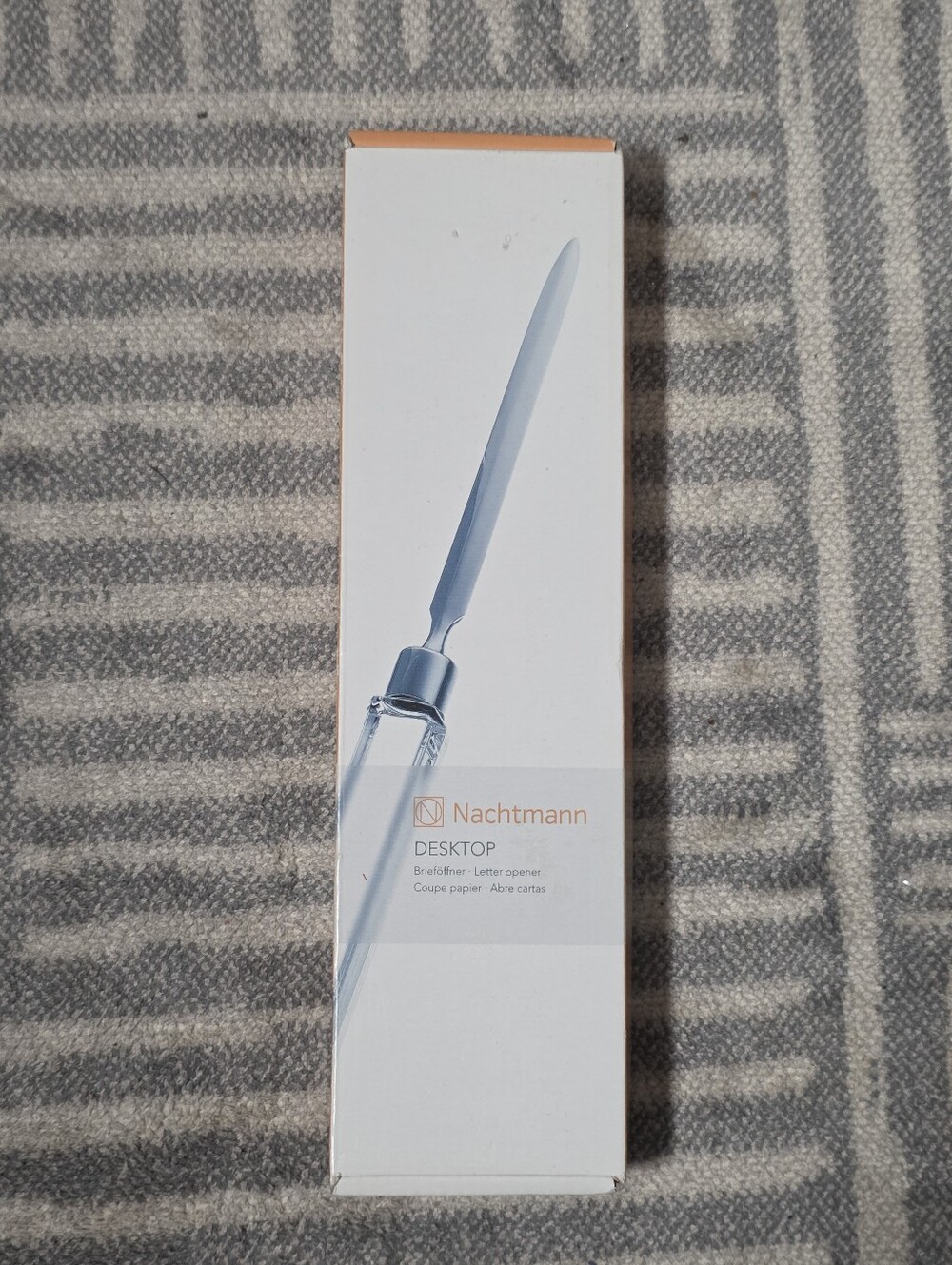 Nachtmann DeskTop Crystal Letter Opener Glass Handle Chrome Silver Office Desk